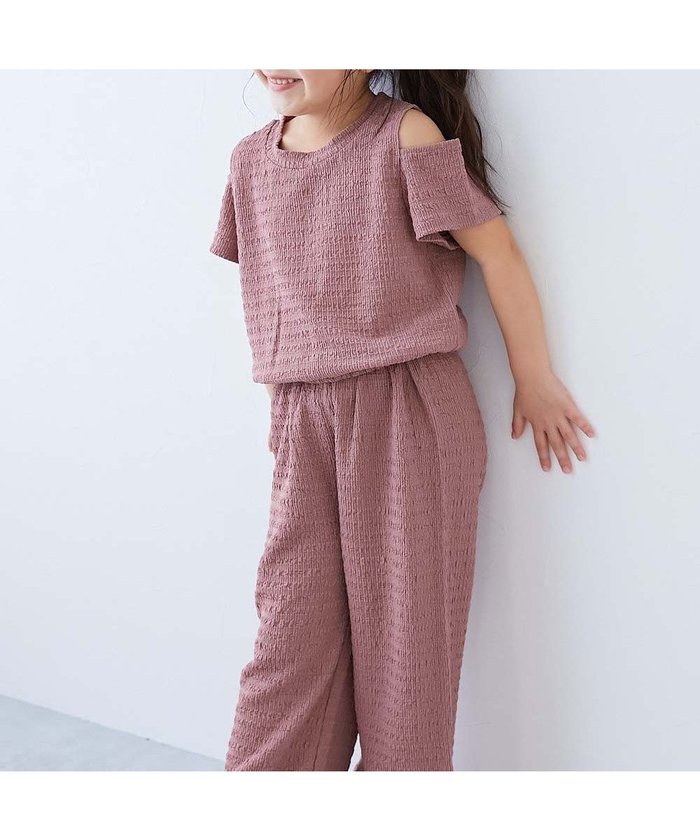 【デビロック/devirock / KIDS】の【セットアップ】肩開きトップス ワイドパンツ セットアップ 25SS インテリア・キッズ・メンズ・レディースファッション・服の通販 founy(ファニー) https://founy.com/ ファッション Fashion キッズファッション Fashion for Kids トップス・カットソー Cut & Sew Tops ボトムス Bottoms セットアップ Matching Sets キッズトップス Tops キャミ Camisole, Cami Top サンダル Sandals, Summer Shoes セットアップ Set-Up, Coordinated Outfit デニム Denim, Jeans Material リゾート Resort, Vacation Style ワイド Wide, Wide Fit おすすめ Recommended / Our Picks 2025年 2025 2025春夏・S/S Spring/Summer 2025 SS25 |ID: prp329100004547252 ipo3291000000032730305