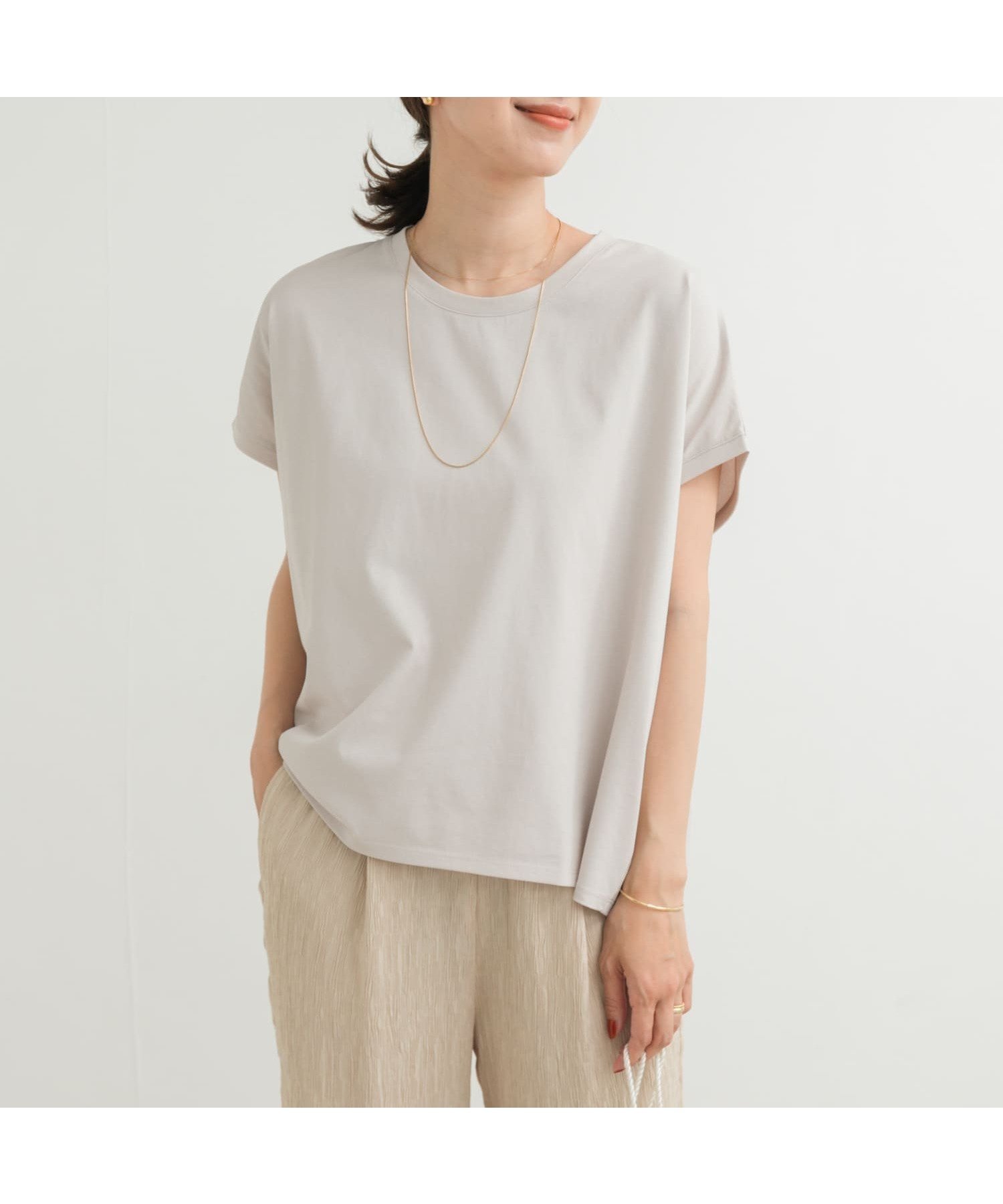 【アーバンリサーチ ドアーズ/URBAN RESEARCH DOORS】の『UR TECH』汗染み防止ドルマンTシャツ インテリア・キッズ・メンズ・レディースファッション・服の通販 founy(ファニー) 　ファッション　Fashion　レディースファッション　Fashion for Women　トップス・カットソー　Cut & Sew Tops　シャツ・ブラウス・オフィスカジュアル　Elegant Blouses & Button-Ups　ロングTシャツ・Tシャツ　Longline T-Shirts & Tees　インナー　Innerwear　ウェーブ　Wavy Pattern　シンプル　Simple, Minimal　ベーシック　Basic, Essential　リラックス　Relax, Relaxed Fit　冬　Winter / This Winter　S/S・春夏　SS, Spring/Summer, Warm Season　夏　Summer　2025年　2025　2025春夏・S/S　Spring/Summer 2025 SS25　L.GRAY|ID: prp329100004547265 ipo3291000000032972742