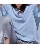 【インディヴィ/INDIVI】の【洗える/体型カバー】凹凸素材フレアデザイントップス サックスブルー|ID: prp329100004547291 ipo3291000000032605132