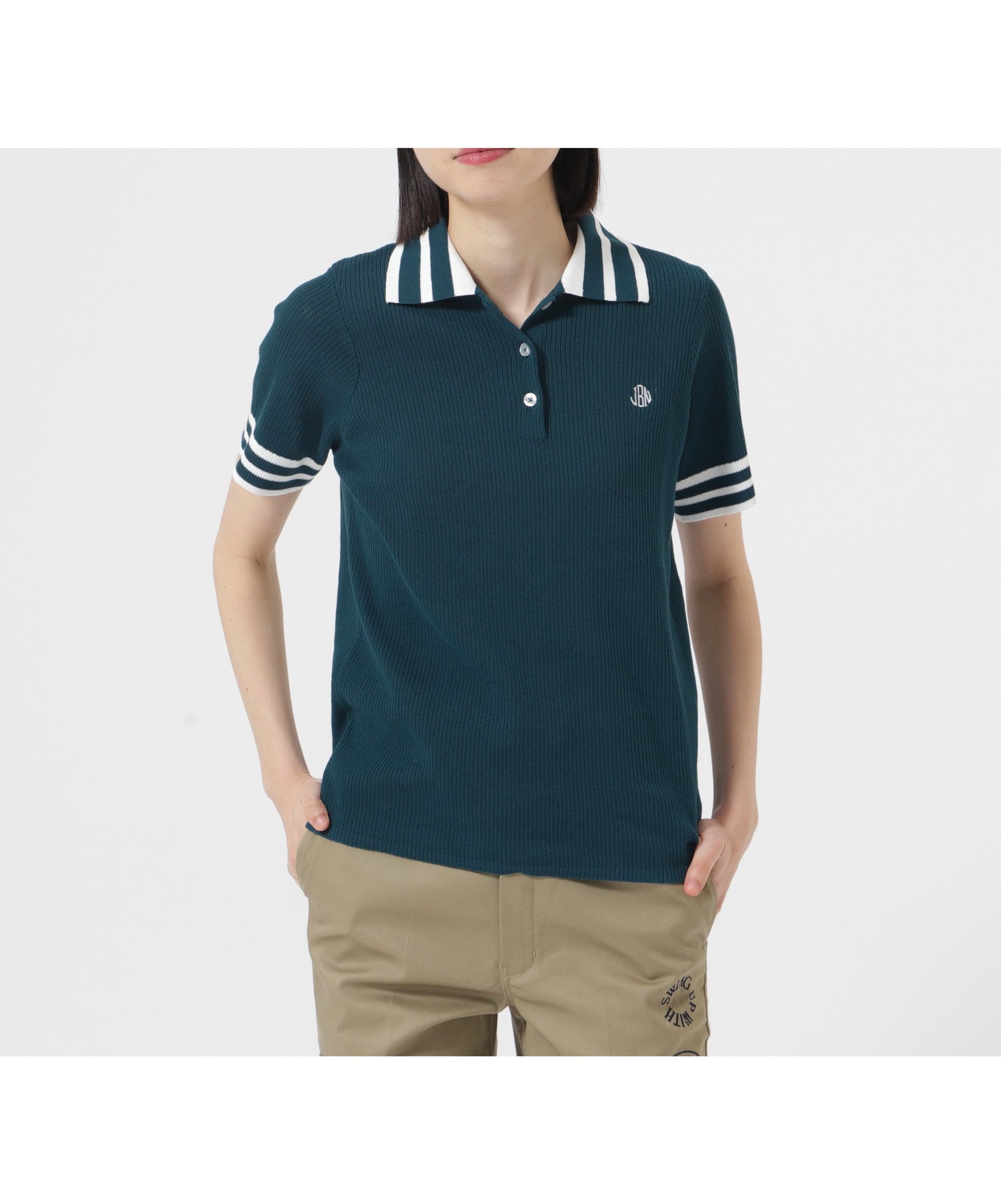 【ジャックバニー/Jack Bunny】のCOOLCLOVER32/2 UV半袖ニットポロシャツ インテリア・キッズ・メンズ・レディースファッション・服の通販 founy(ファニー) 　ファッション　Fashion　レディースファッション　Fashion for Women　トップス・カットソー　Cut & Sew Tops　ニット　Knit Tops & Sweaters　シャツ・ブラウス・オフィスカジュアル　Elegant Blouses & Button-Ups　ポロシャツ・きれいめカジュアル　Smart-Casual Polo Tops　ゴルフ　Golf　ポロシャツ　Polo Shirt, Collared Tee　半袖　Short Sleeve, Half Sleeve　吸水　Absorbent, Quick-Dry　春　Spring　グリーン|ID: prp329100004547452 ipo3291000000033197384