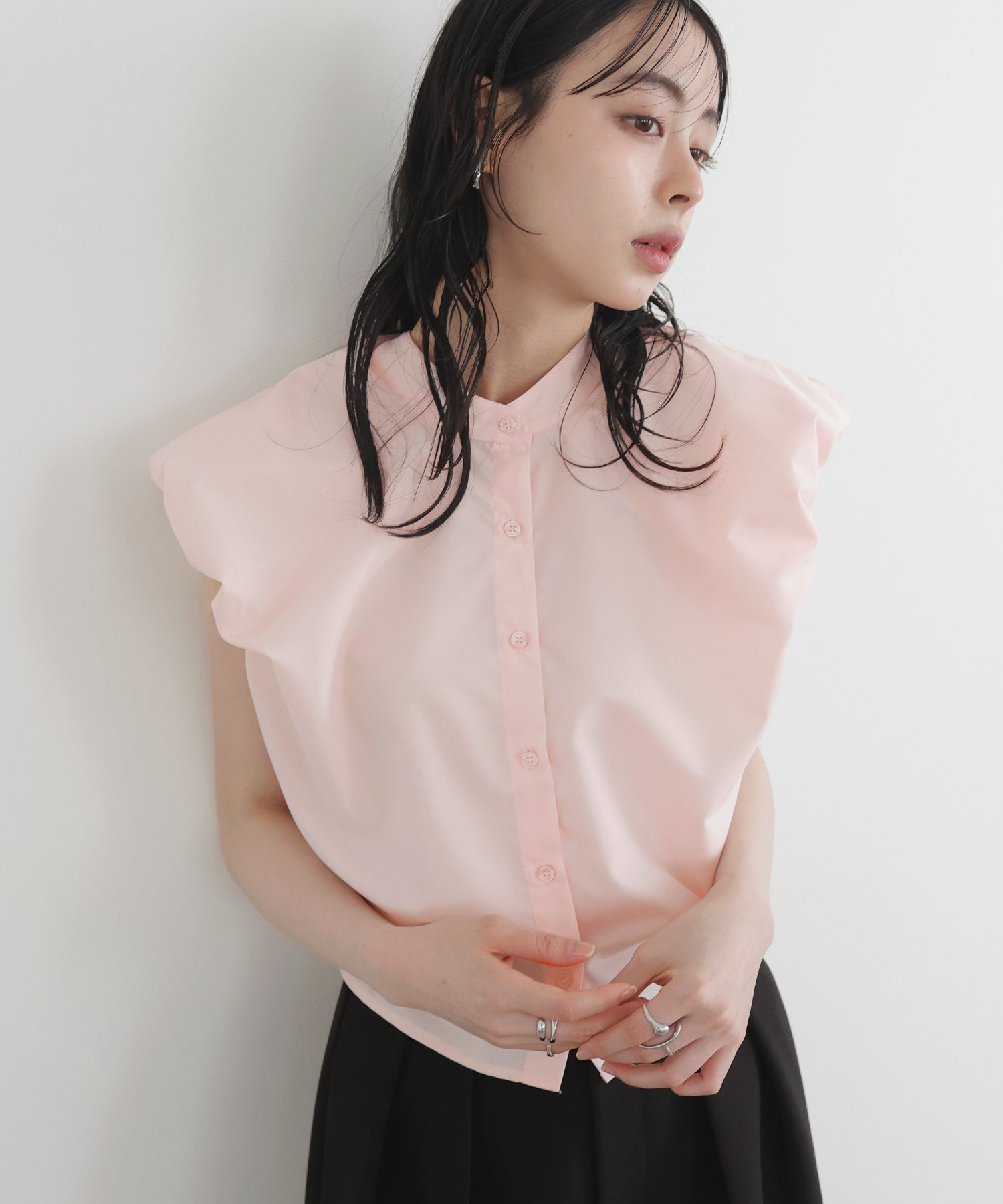 【リアン/Lian】のバルーンショルダーブラウス インテリア・キッズ・メンズ・レディースファッション・服の通販 founy(ファニー) 　ファッション　Fashion　レディースファッション　WOMEN　トップス・カットソー　Tops/Tshirt　シャツ/ブラウス　Shirts/Blouses　ノースリーブ　No Sleeve　ピンク|ID: prp329100004547482 ipo3291000000032266138