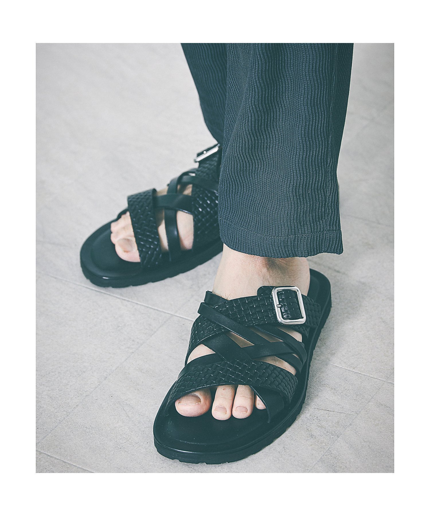 【アルフレッド バニスター/alfredoBANNISTER / MEN】のマルチクロス レザーサンダル インテリア・キッズ・メンズ・レディースファッション・服の通販 founy(ファニー) 　ファッション　Fashion　メンズファッション　MEN　おすすめ　Recommend　インソール　Insole　サンダル　Sandals　シンプル　Simple　スニーカー　Sneakers　フィット　Fit　ラバー　Rubber　エレガント 上品　Elegant　夏　Summer　ブラック|ID: prp329100004547610 ipo3291000000032136964