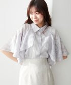 【マジェスティック レゴン/MAJESTIC LEGON】のシアーケープブラウス L/グレー柄|ID: prp329100004547614 ipo3291000000032628193