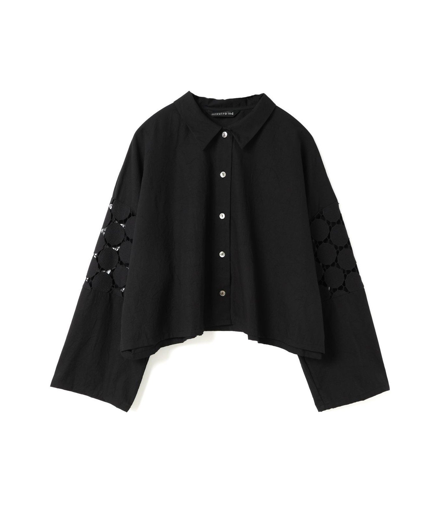 【マーコート/MARcourt】のmizuiro ind レースミックスボックスシャツ インテリア・キッズ・メンズ・レディースファッション・服の通販 founy(ファニー) 　ファッション　Fashion　レディースファッション　WOMEN　トップス・カットソー　Tops/Tshirt　シャツ/ブラウス　Shirts/Blouses　ブロード　Broad　ポケット　Pocket　レギュラー　Regular　レース　Race　ワイド　Wide　エレガント 上品　Elegant　春　Spring　水玉　Polka Dots　長袖　Long Sleeve　ブラック|ID: prp329100004547619 ipo3291000000032290169