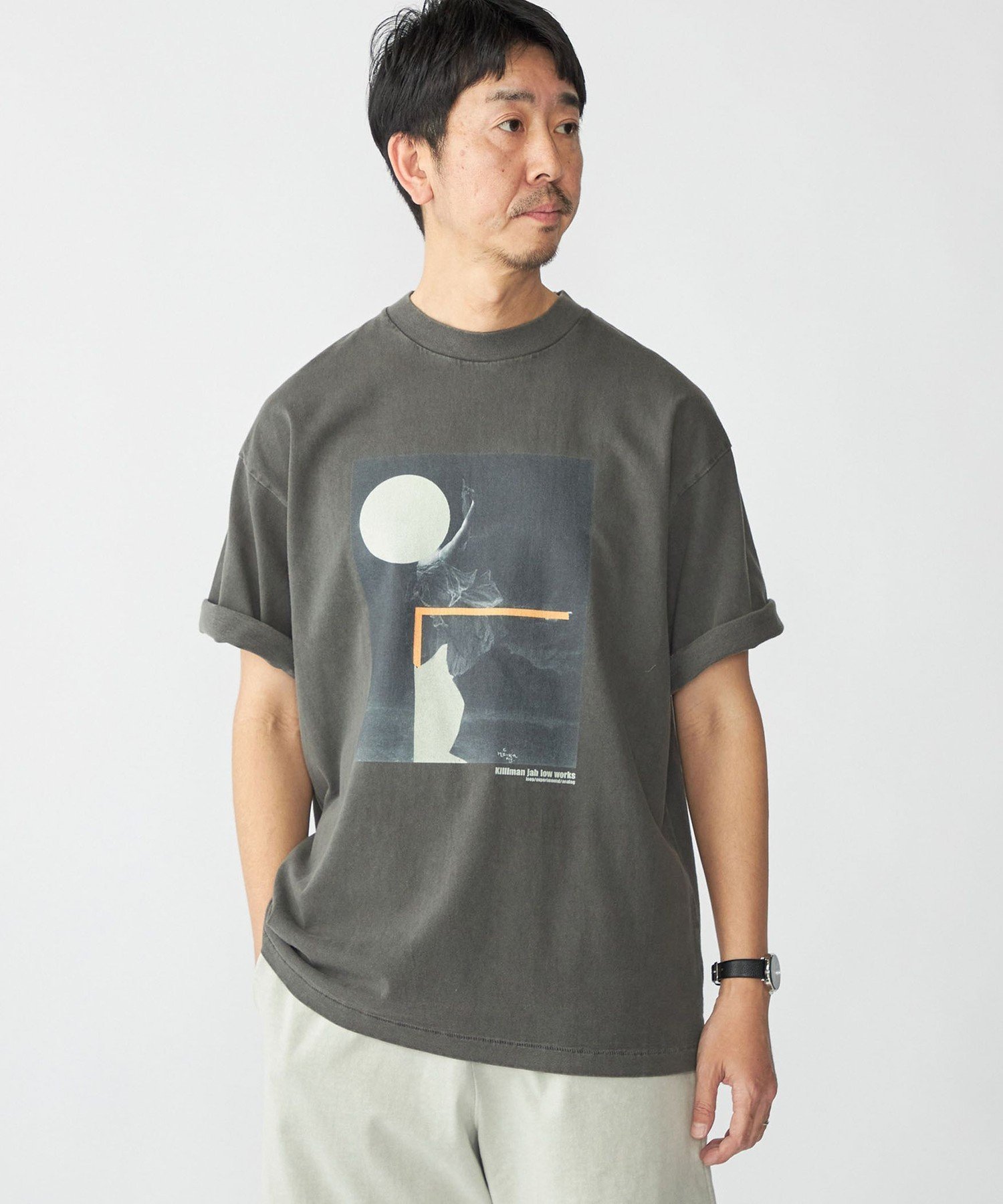 【シップス/SHIPS / MEN】のSTUDIO BLANCHE キリマンジャロ ワークス プリント Tシャツ インテリア・キッズ・メンズ・レディースファッション・服の通販 founy(ファニー) 　ファッション　Fashion　メンズファッション　MEN　おすすめ　Recommend　コラボ　Collaboration　フロント　Front　プリント　Print　ワーク　Work　チャコールグレー|ID: prp329100004547621 ipo3291000000032137118