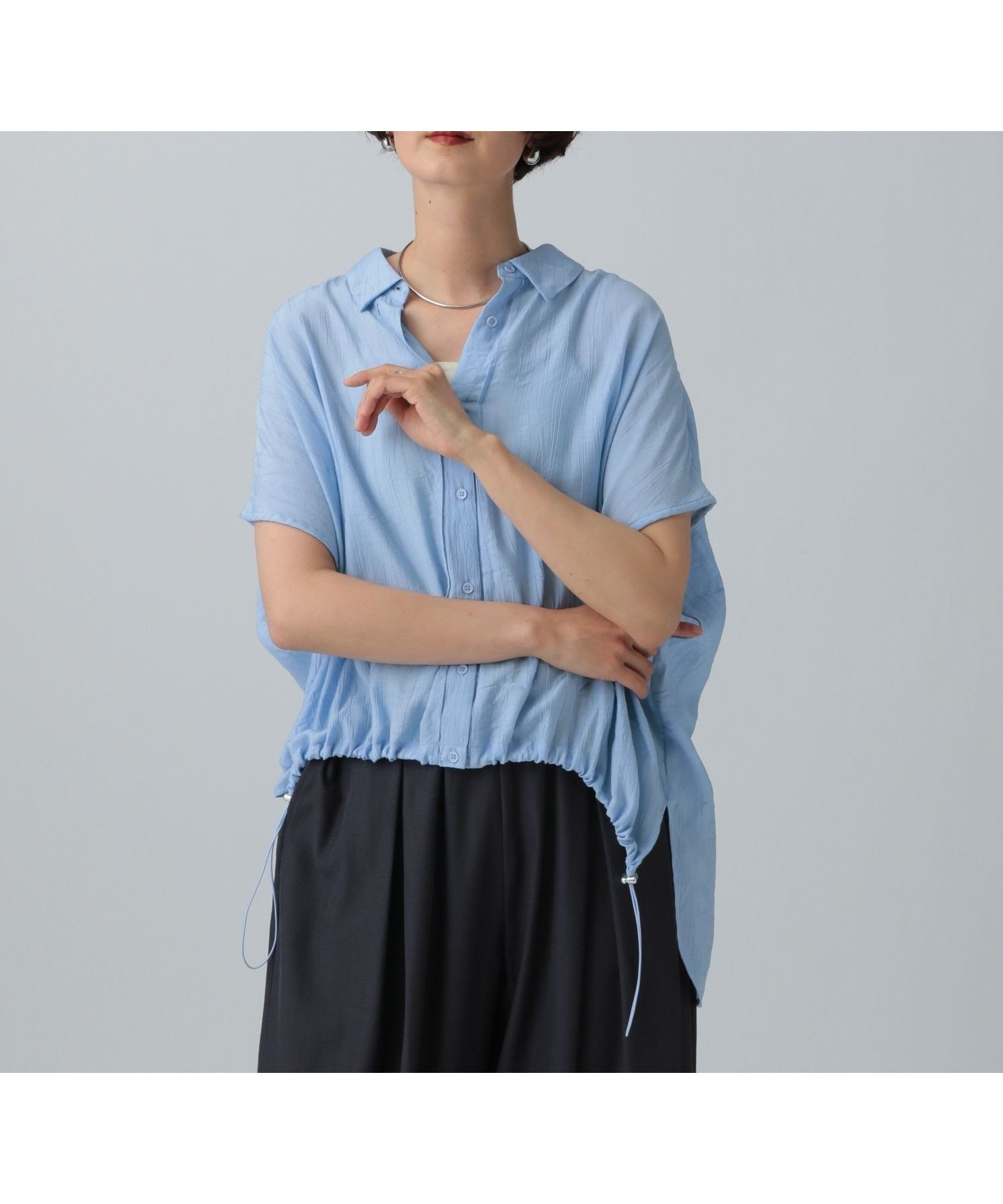 【レプシィム ローリーズファーム/LEPSIM LOWRYS FARM】の裾ドロストフレンチスリーブブラウス 人気、トレンドファッション・服の通販 founy(ファニー) 　ファッション　Fashion　レディースファッション　Ladies' Fashion Online　トップス・カットソー　Tops/Tshirt　シャツ/ブラウス　Shirts/Blouses　おすすめ　Recommend　シンプル　Simple　 other-1|ID: prp329100004547632 ipo3291000000032660236