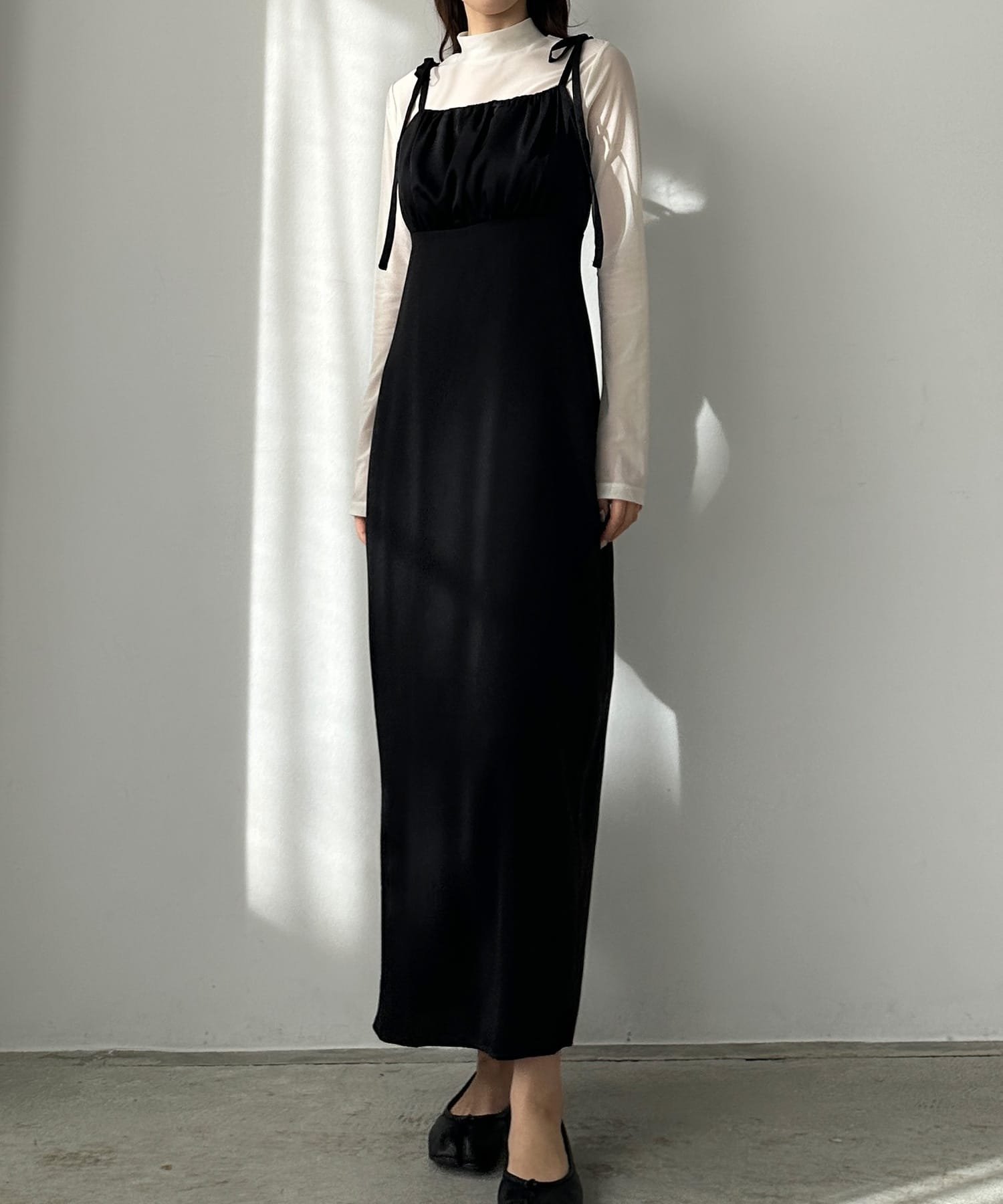 【ジュノア/JUNOAH】のLouere Iラインワンピース インテリア・キッズ・メンズ・レディースファッション・服の通販 founy(ファニー) 　ファッション　Fashion　レディースファッション　Ladies' Fashion Online　ワンピース　Dress　ブラック|ID: prp329100004547946 ipo3291000000032532251