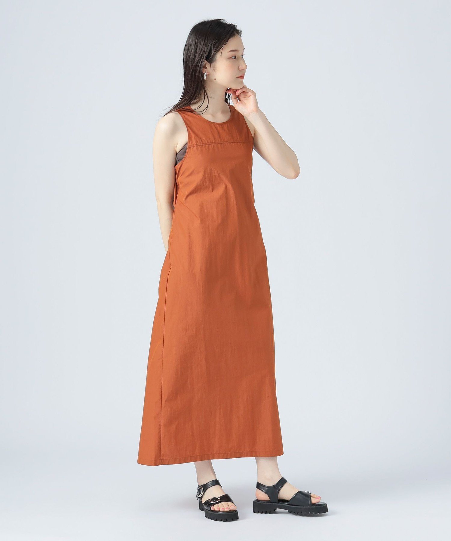 【ビームス ハート/BEAMS HEART】のアメスリ バックシャン ワンピース インテリア・キッズ・メンズ・レディースファッション・服の通販 founy(ファニー) 　ファッション　Fashion　レディースファッション　WOMEN　ワンピース　Dress　おすすめ　Recommend　アメリカン　American　インナー　Inner　カーディガン　Cardigan　キャップ　Cap　サンダル　Sandals　スリーブ　Sleeve　ドローコード　Draw Cord　バランス　Balance　BROWN|ID: prp329100004547966 ipo3291000000032140101