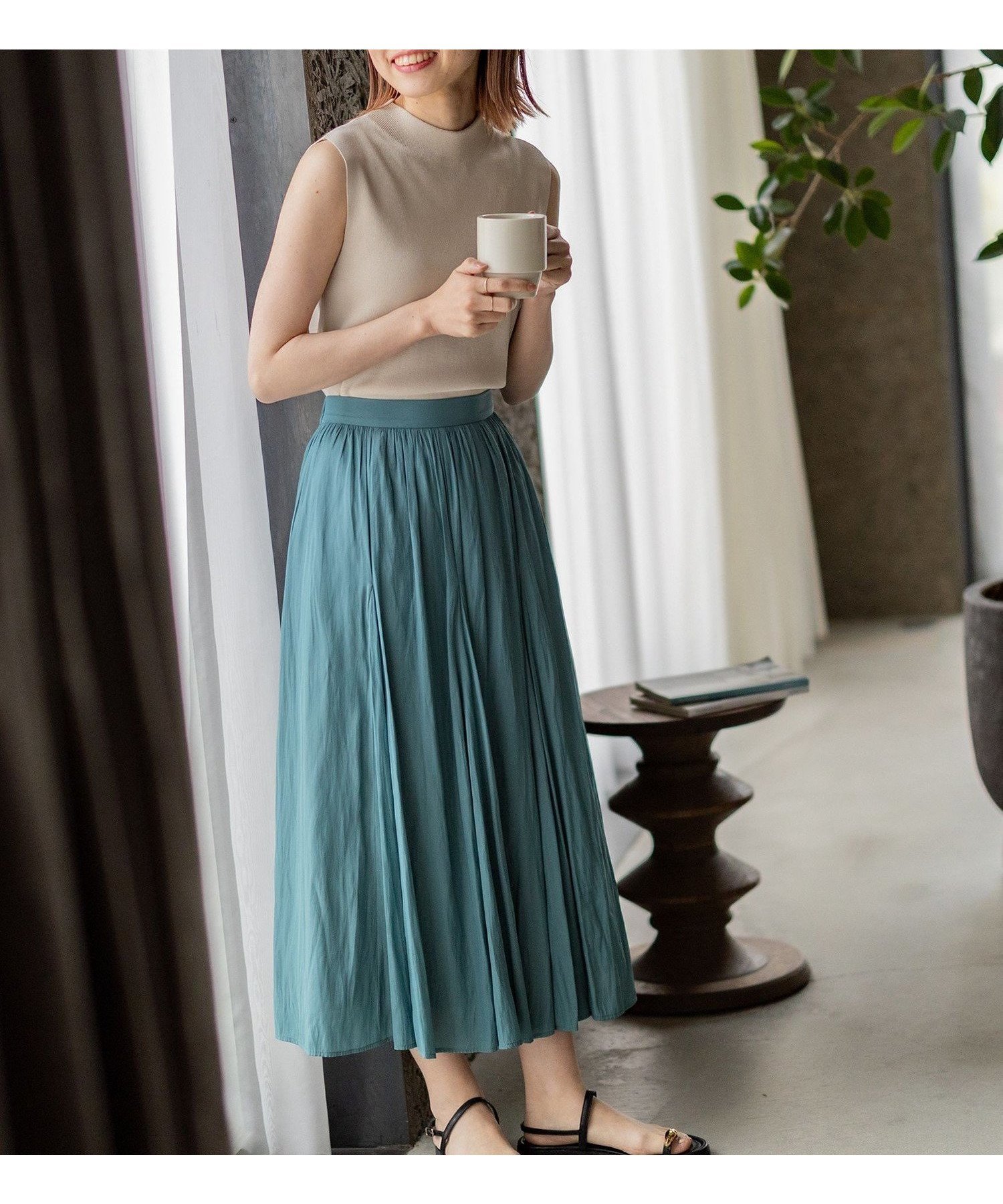 【ビームス ハート/BEAMS HEART】のミディ丈 ギャザーフレアスカート インテリア・キッズ・メンズ・レディースファッション・服の通販 founy(ファニー) 　ファッション　Fashion　レディースファッション　Fashion for Women　スカート　Skirts　Aライン・フレアスカート　A-Line & Flared Skirts　エレガント 上品　Elegant　ギャザー　Gathered, Ruffled　サンダル　Sandals, Summer Shoes　とろみ　Fluid, Flowy Fabric　バランス　Balance, Style Balance　フレア　Flare, Flared　ポケット　Pocket, Pocket Detail　GREEN|ID: prp329100004548055 ipo3291000000032724035