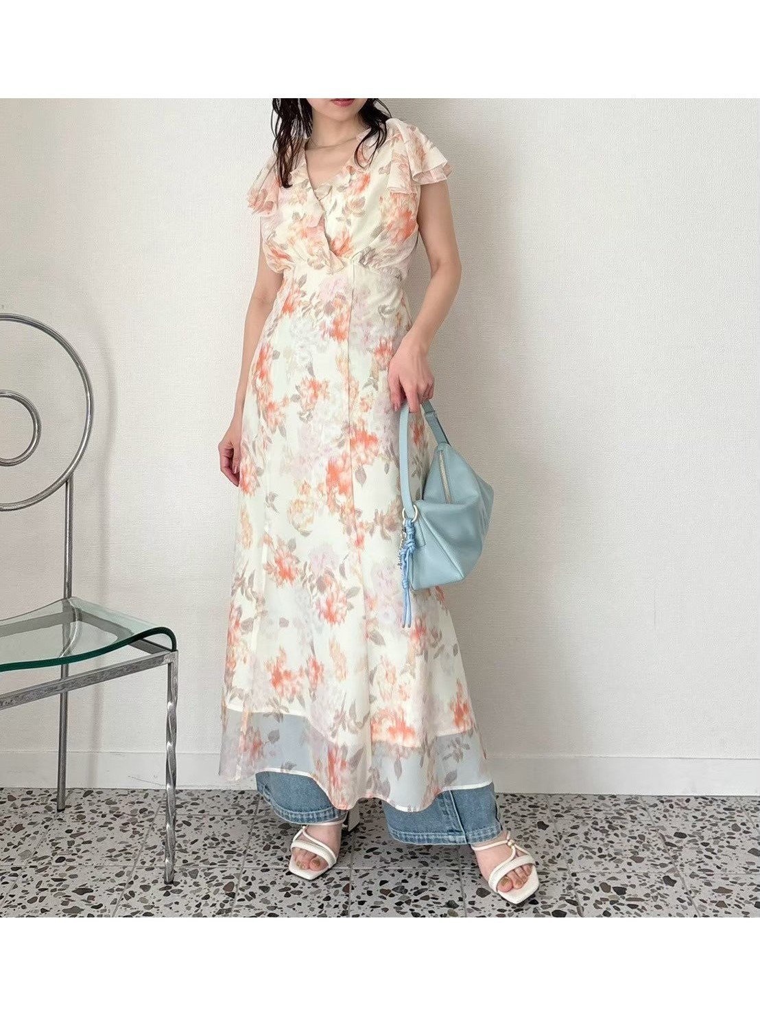 【リリーブラウン/Lily Brown】のヴィンテージプリントシフォンワンピース インテリア・キッズ・メンズ・レディースファッション・服の通販 founy(ファニー) 　ファッション　Fashion　レディースファッション　Ladies' Fashion Online　ワンピース　Dress　カシュクール　Cachecoeur　シフォン　Chiffon　シルク　Silk　チェリー　Cherry　フリル　Frills　エレガント 上品　Elegant　LBEG[035]|ID: prp329100004548058 ipo3291000000032639467
