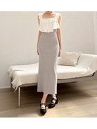 【スナイデル/SNIDEL】のレースドッキングニットワンピース GRY[006]|ID:prp329100004548082