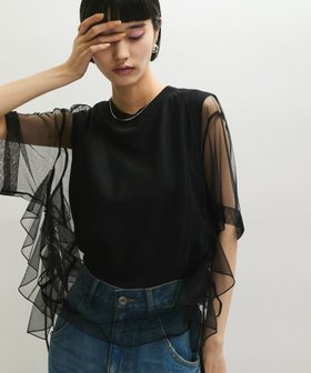 【アダム エ ロペ/ADAM ET ROPE'】の【サステナブル】・【定番人気】ギャザーチュールトップス 人気、トレンドファッション・服の通販 founy(ファニー) ファッション Fashion レディースファッション Fashion for Women トップス・カットソー Cut & Sew Tops 2025年 2025 2025春夏・S/S Spring/Summer 2025 SS25 カットソー Cut and Sewn Top ギャザー Gathered, Ruffled シアー Sheer, See-Through チュール Tulip, Tulip Motif ノースリーブ Sleeveless, No-Sleeve フェミニン Feminine, Girly エレガント 上品 Elegant 人気 Popular, Best Seller 夏 Summer 定番 Standard, Basic Item 春 Spring S/S・春夏 SS, Spring/Summer, Warm Season |ID:prp329100004548246