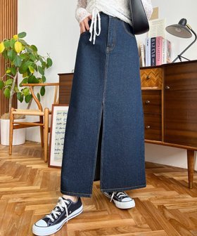 【モーメントプラス/moment+ / MEN】のフロントスリットデニムスカート 人気、トレンドファッション・服の通販 founy(ファニー) ファッション Fashion メンズファッション Fashion for Men おすすめ Recommended / Our Picks カットソー Cut and Sewn Top シンプル Simple, Minimal スリット Slit, Slit Detail デニム Denim, Jeans Material フィット Fit, Slim Fit フロント Front, Front Design ポケット Pocket, Pocket Detail |ID:prp329100004548261