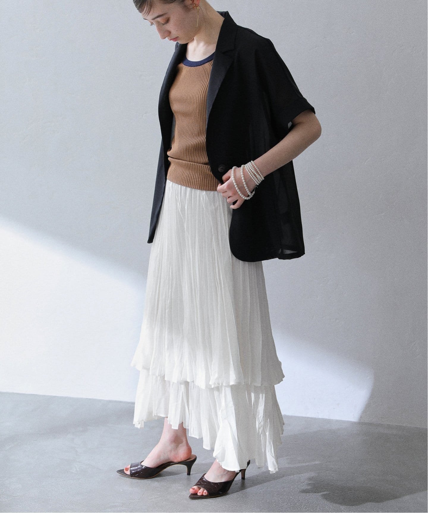 【ラ トータリテ/La TOTALITE】の【洗える】ワッシャープリーツスカート 人気、トレンドファッション・服の通販 founy(ファニー) 　ファッション　Fashion　レディースファッション　Ladies' Fashion Online　スカート　Skirt　プリーツスカート　Pleated Skirts　2025年　2025　2025春夏・S/S　Ss,Spring/Summer,2025　おすすめ　Recommend　イレギュラーヘム　Irregular Hem　コンパクト　Compact　シンプル　Simple　プリーツ　Pleats　リブニット　Rib Knit　夏　Summer　洗える　Washable　 other-1|ID: prp329100004548285 ipo3291000000032612152