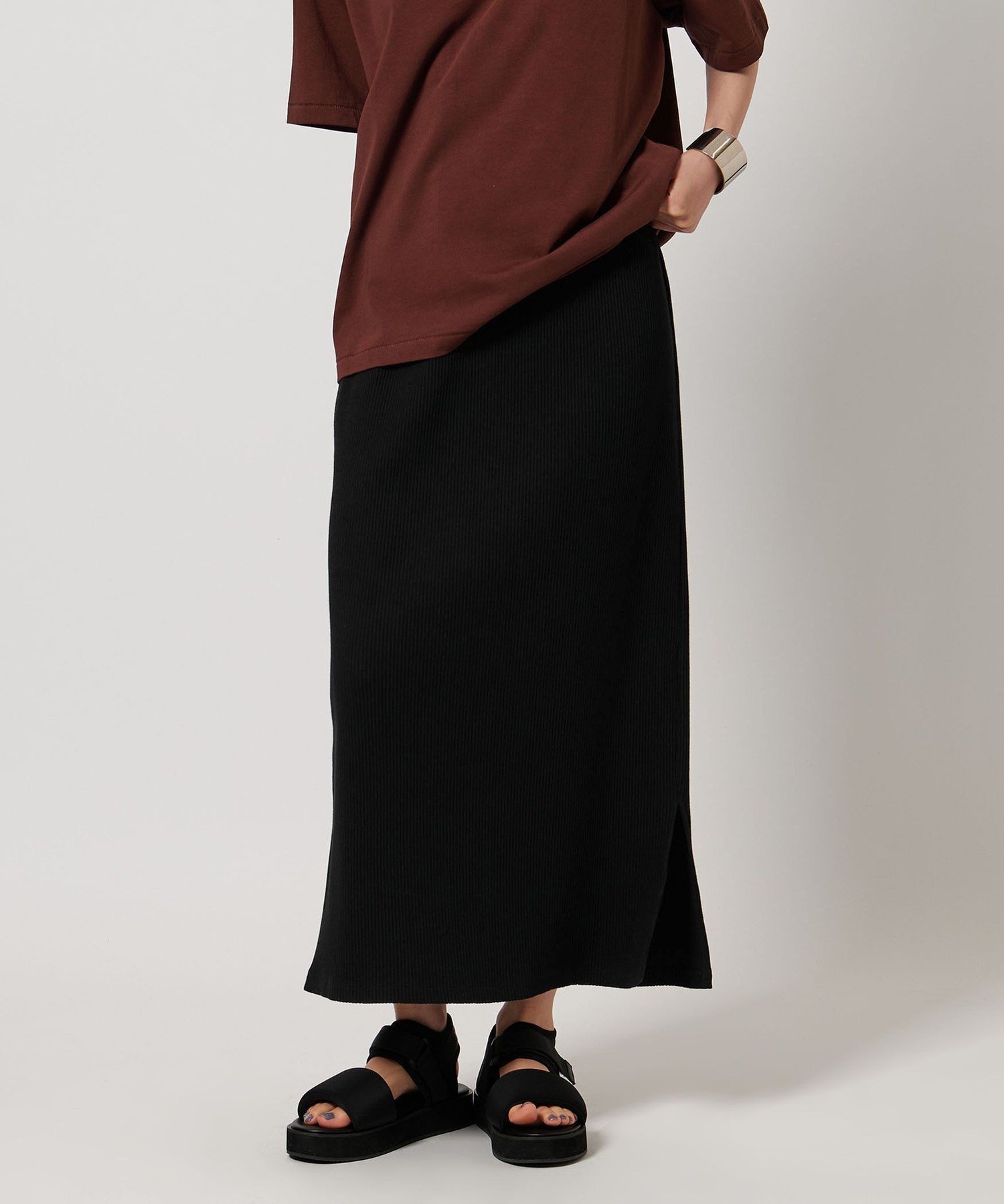 【その他のブランド/Other】のCITEN リブナロースカート インテリア・キッズ・メンズ・レディースファッション・服の通販 founy(ファニー) 　ファッション　Fashion　レディースファッション　Fashion for Women　スカート　Skirts　カットソー　Cut and Sewn Top　シューズ　Shoes, Footwear　シンプル　Simple, Minimal　スウェット / スエット　Sweatshirt, Sweatwear　ストラップサンダル　Strappy Sandals, Strap Sandals　スニーカー　Sneakers, Trainers　スリット　Slit, Slit Detail　定番　Standard, Basic Item　バレエ　Ballet, Ballet Style　フィット　Fit, Slim Fit　A/W・秋冬　Autumn/Winter　おすすめ　Recommended / Our Picks　BLACK|ID: prp329100004548293 ipo3291000000033052288