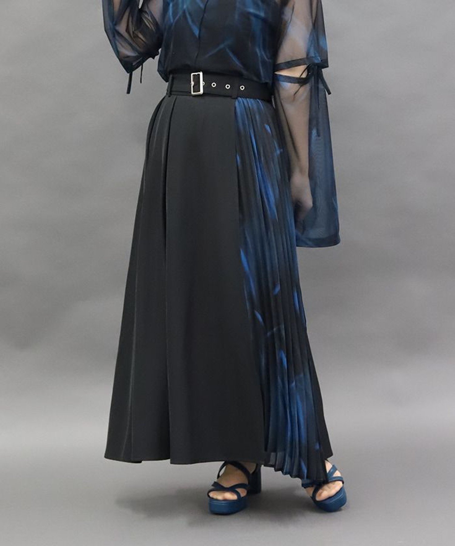 【アクシーズファム/axes femme】のプリーツ切り替えスカート インテリア・キッズ・メンズ・レディースファッション・服の通販 founy(ファニー) 　ファッション　Fashion　レディースファッション　WOMEN　スカート　Skirt　おすすめ　Recommend　プリーツ　Pleats　マーブル　Marble　ブルー|ID: prp329100004548297 ipo3291000000032277690