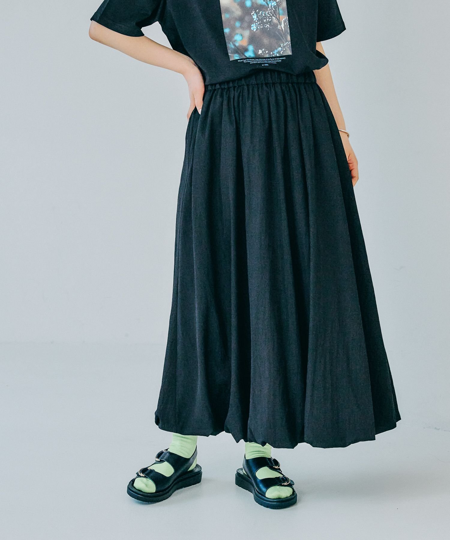【レプシィム ローリーズファーム/LEPSIM LOWRYS FARM】のバルーンスカート2 インテリア・キッズ・メンズ・レディースファッション・服の通販 founy(ファニー) 　ファッション　Fashion　レディースファッション　Ladies' Fashion Online　スカート　Skirt　おすすめ　Recommend　サンダル　Sandals　ジャケット　Jacket　バルーン　Balloon　プリント　Print　人気　Popularity　冬　Winter　夏　Summer　春　Spring　S/S・春夏　Ss・Spring/Summer　ブラック09|ID: prp329100004548308 ipo3291000000032678520