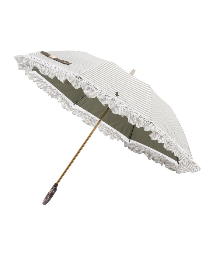 【ムーンバット/MOONBAT】のPOLO RALPH LAUREN(ポロ ラルフ ローレン) レディース 日傘 折りたたみ傘 晴雨兼用 遮光 遮熱 UV ストライプフリル インテリア・キッズ・メンズ・レディースファッション・服の通販 founy(ファニー) https://founy.com/ ファッション Fashion レディースファッション Fashion for Women レイングッズ・傘・晴雨兼用傘 Umbrellas & Rain Gear クラシカル Classical, Vintage-Inspired ストライプ Stripe, Striped Pattern フリル Frill, Ruffle 傘 Umbrella, Parasol 日傘 Parasol, UV Umbrella |ID: prp329100004548337 ipo3291000000032726323