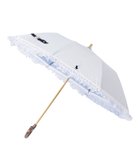 【ムーンバット/MOONBAT】のPOLO RALPH LAUREN(ポロ ラルフ ローレン) レディース 日傘 折りたたみ傘 晴雨兼用 遮光 遮熱 UV ストライプフリル スカイブルー|ID: prp329100004548337 ipo3291000000032726325