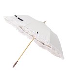 【ムーンバット/MOONBAT】のPOLO RALPH LAUREN(ポロ ラルフ ローレン) レディース 日傘 折りたたみ傘 晴雨兼用 遮光 遮熱 UV ストライプフリル ベージュ|ID: prp329100004548337 ipo3291000000032726328
