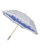 【ムーンバット/MOONBAT】のPOLO RALPH LAUREN(ポロ ラルフ ローレン) レディース 日傘 折りたたみ傘 晴雨兼用 遮光 遮熱 UV ストライプフリル ディープブルー|ID: prp329100004548337 ipo3291000000032726331