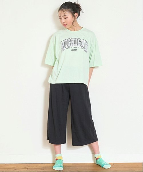 【その他のブランド/Other】の半袖7分丈パンツ上下 インテリア・キッズ・メンズ・レディースファッション・服の通販 founy(ファニー) 　ファッション　Fashion　キッズファッション　KIDS　ボトムス　Bottoms/Kids　おすすめ　Recommend　お家時間・ステイホーム　Home Time/Stay Home　プリント　Print　半袖　Short Sleeve　ライト グリーン|ID: prp329100004548378 ipo3291000000032143204