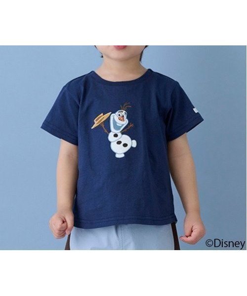 【ナルミヤ オンライン/NARUMIYA ONELINE / KIDS】の【Disney】オラフアップリケTシャツ インテリア・キッズ・メンズ・レディースファッション・服の通販 founy(ファニー) 　ファッション　Fashion　キッズファッション　Fashion for Kids　シンプル　Simple, Minimal　ボトム　Bottoms, Lower Wear　ポケット　Pocket, Pocket Detail　紺|ID: prp329100004548420 ipo3291000000033507455