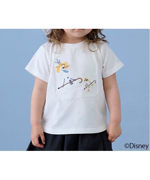 【ナルミヤ オンライン/NARUMIYA ONELINE / KIDS】の【Disney】オラフアップリケTシャツ インテリア・キッズ・メンズ・レディースファッション・服の通販 founy(ファニー) 　ファッション　Fashion　キッズファッション　Fashion for Kids　シンプル　Simple, Minimal　ボトム　Bottoms, Lower Wear　ポケット　Pocket, Pocket Detail　オフ ホワイト|ID: prp329100004548420 ipo3291000000033507456