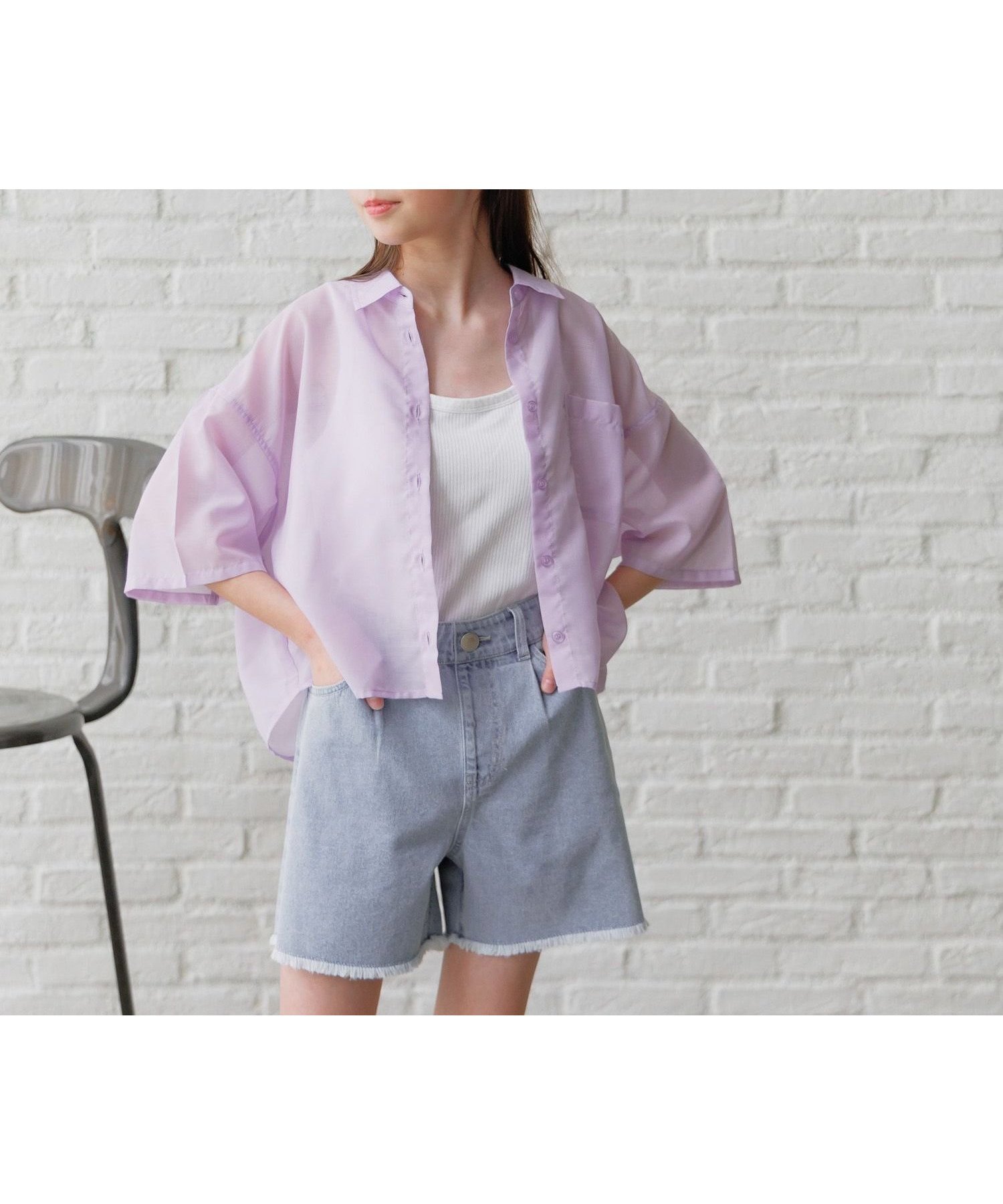 【グローバルワーク/GLOBAL WORK / KIDS】のイージーDRYシアーシャツ半袖/キッズ/452263 インテリア・キッズ・メンズ・レディースファッション・服の通販 founy(ファニー) 　ファッション　Fashion　キッズファッション　KIDS　クロップド　Cropped　シンプル　Simple　半袖　Short Sleeve　パープル90|ID: prp329100004548421 ipo3291000000032143566