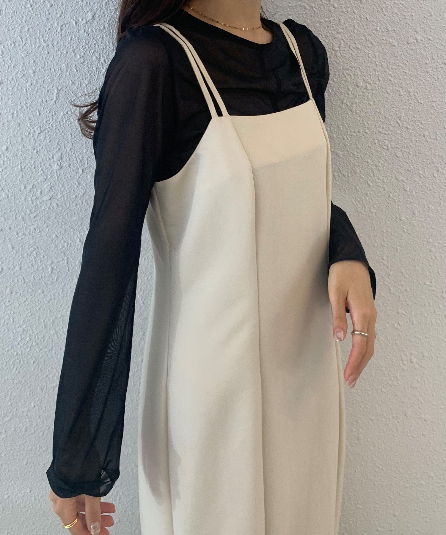 【ジュノア/JUNOAH】のIラインキャミワンピース インテリア・キッズ・メンズ・レディースファッション・服の通販 founy(ファニー) 　ファッション　Fashion　レディースファッション　Ladies' Fashion Online　ワンピース　Dress　キャミワンピース　No Sleeve Dresses　アイボリー|ID: prp329100004548422 ipo3291000000032519282
