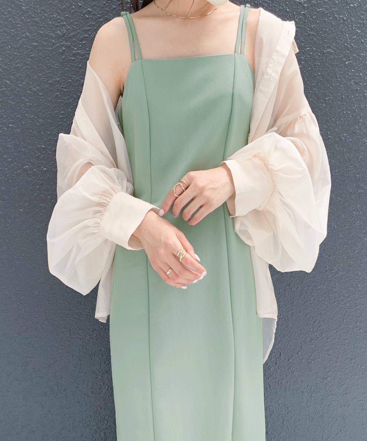 【ジュノア/JUNOAH】のIラインキャミワンピース インテリア・キッズ・メンズ・レディースファッション・服の通販 founy(ファニー) 　ファッション　Fashion　レディースファッション　Ladies' Fashion Online　ワンピース　Dress　キャミワンピース　No Sleeve Dresses　ミント|ID: prp329100004548422 ipo3291000000032519283