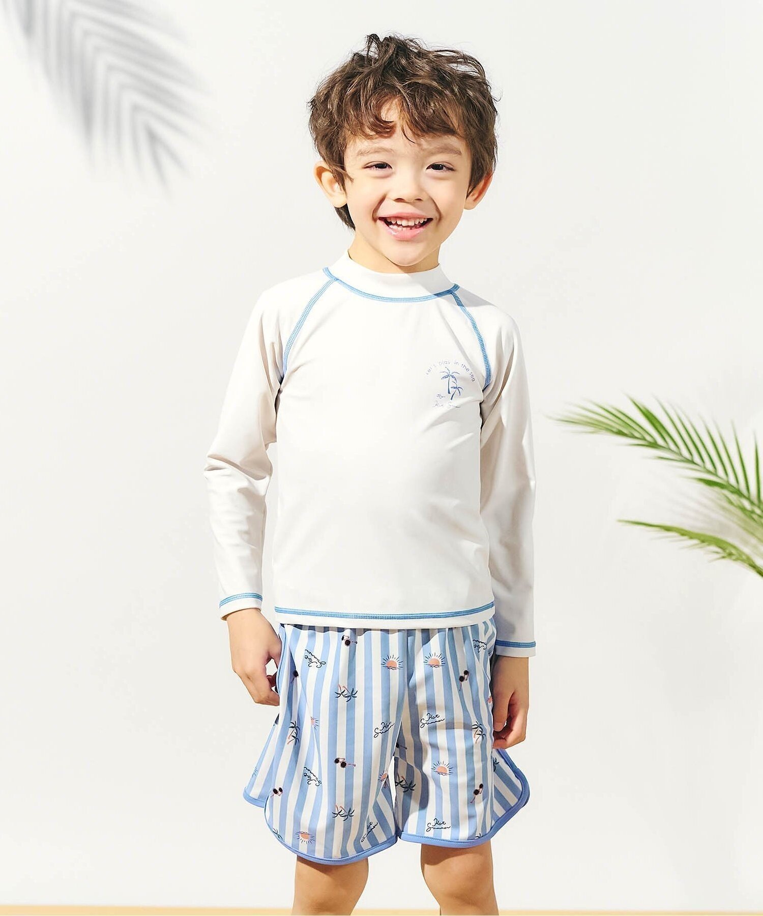 【その他のブランド/Other】のきょうりゅう・ストライプラッシュガード付きボクサー水着 人気、トレンドファッション・服の通販 founy(ファニー) 　ファッション　Fashion　キッズファッション　KIDS　ストライプ　Stripe　スリーブ　Sleeve　水着　Swimsuit　長袖　Long Sleeve　 other-1|ID: prp329100004548461 ipo3291000000032143968