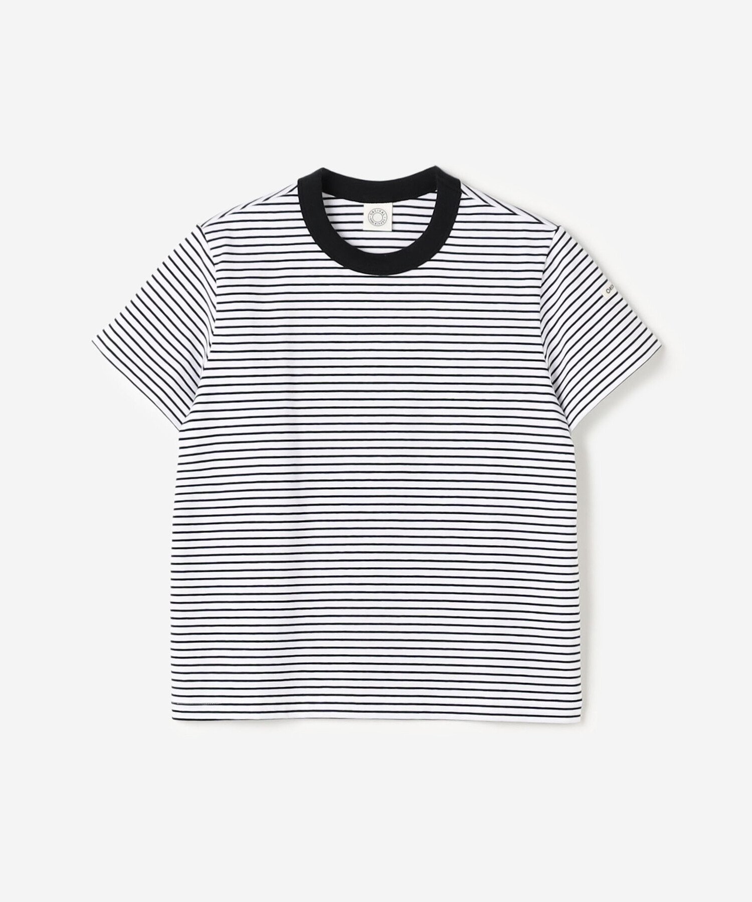 【ビショップ/Bshop】のクルーネック半袖Tシャツ WOMEN インテリア・キッズ・メンズ・レディースファッション・服の通販 founy(ファニー) 　ファッション　Fashion　レディースファッション　Fashion for Women　トップス・カットソー　Cut & Sew Tops　シャツ・ブラウス・オフィスカジュアル　Elegant Blouses & Button-Ups　ロングTシャツ・Tシャツ　Longline T-Shirts & Tees　ストレッチ　Stretch, Stretchy Fabric　フィット　Fit, Slim Fit　ボーダー　Border, Stripe　レギュラー　Regular, Standard Fit　半袖　Short Sleeve, Half Sleeve　BLACK系1|ID: prp329100004548500 ipo3291000000032741410
