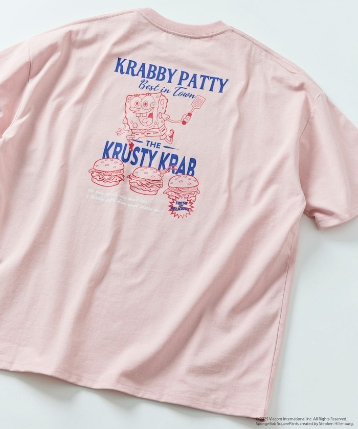 【フリークスストア/FREAK'S STORE】のSPONGEBOB/スポンジ・ボブ 別注 バックプリント クルーネックTシャツ 【限定展開】 25SS インテリア・キッズ・メンズ・レディースファッション・服の通販 founy(ファニー) 　ファッション　Fashion　レディースファッション　WOMEN　トップス・カットソー　Tops/Tshirt　シャツ/ブラウス　Shirts/Blouses　ロング / Tシャツ　T-Shirts　バッグ　Bag　2025年　2025　2025春夏・S/S　Ss,Spring/Summer,2025　おすすめ　Recommend　グラフィック　Graphic　シンプル　Simple　デニム　Denim　ビッグ　Big　フロント　Front　プリント　Print　ボトム　Bottom　ワイド　Wide　ワンポイント　One Point　人気　Popularity　別注　Special Order　夏　Summer　定番　Standard　S/S・春夏　Ss・Spring/Summer　ピンク|ID: prp329100004548509 ipo3291000000032382430