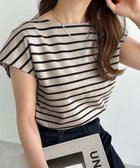 【その他のブランド/Other】のきれいめ ポンチ フレンチスリーブ トップス グレージュ×ブラック|ID: prp329100004548543 ipo3291000000033026520