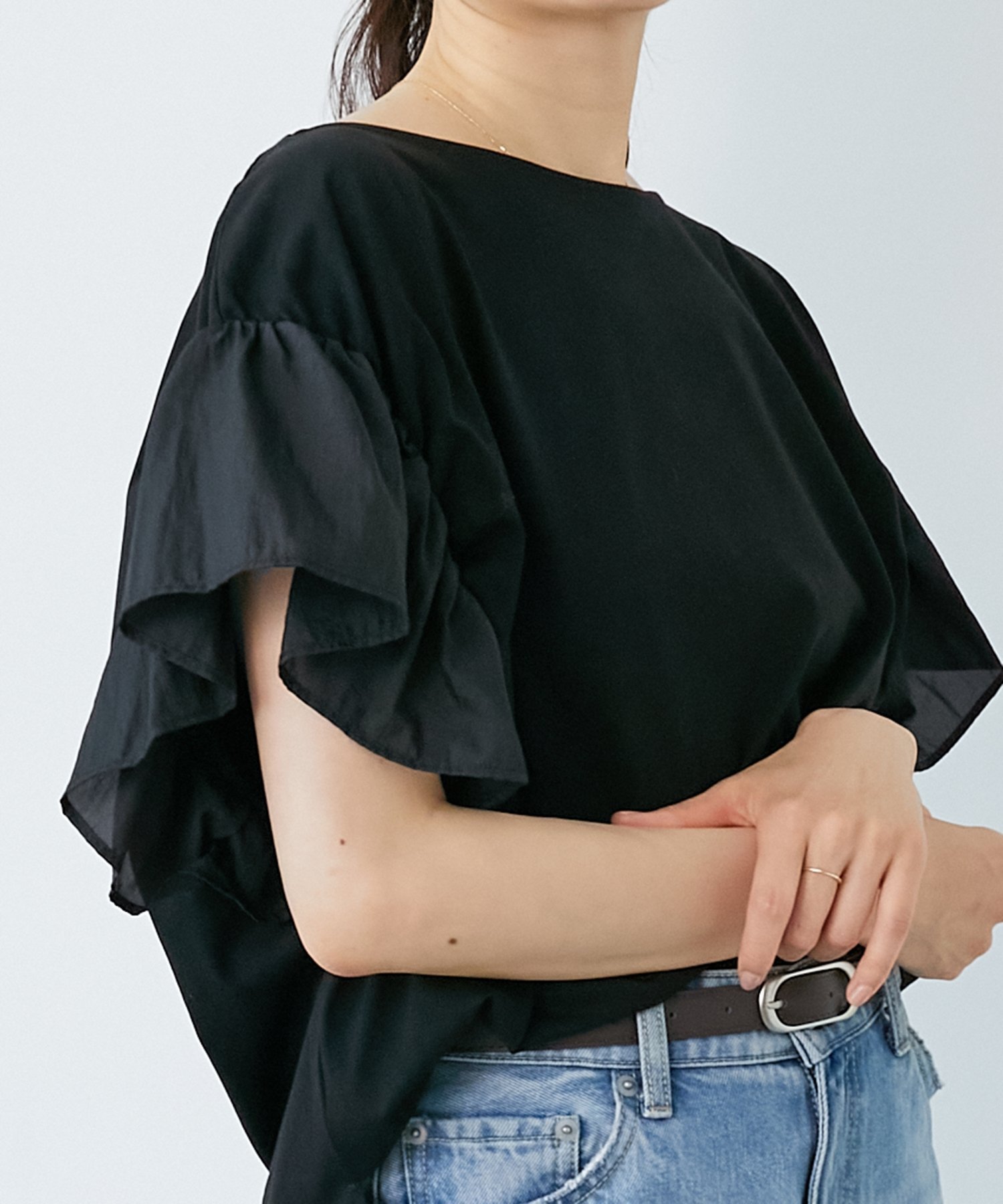 【ルクールブラン/le.coeur blanc】のコットンシルケットコンビカットプルオーバー インテリア・キッズ・メンズ・レディースファッション・服の通販 founy(ファニー) 　ファッション　Fashion　レディースファッション　Fashion for Women　トップス・カットソー　Cut & Sew Tops　カジュアルプルオーバー・ニットトップス　Pullovers & Knit Tops / Casual Pullovers　おすすめ　Recommended / Our Picks　なめらか　Smooth, Silky Texture　ウェーブ　Wavy Pattern　カットソー　Cut and Sewn Top　シアー　Sheer, See-Through　シルケット　Silket, Silky Cotton　シンプル　Simple, Minimal　ストレート　Straight, Straight Cut　タフタ　Taffeta, Structured Fabric　エレガント 上品　Elegant　夏　Summer　ブラック|ID: prp329100004548559 ipo3291000000032986670