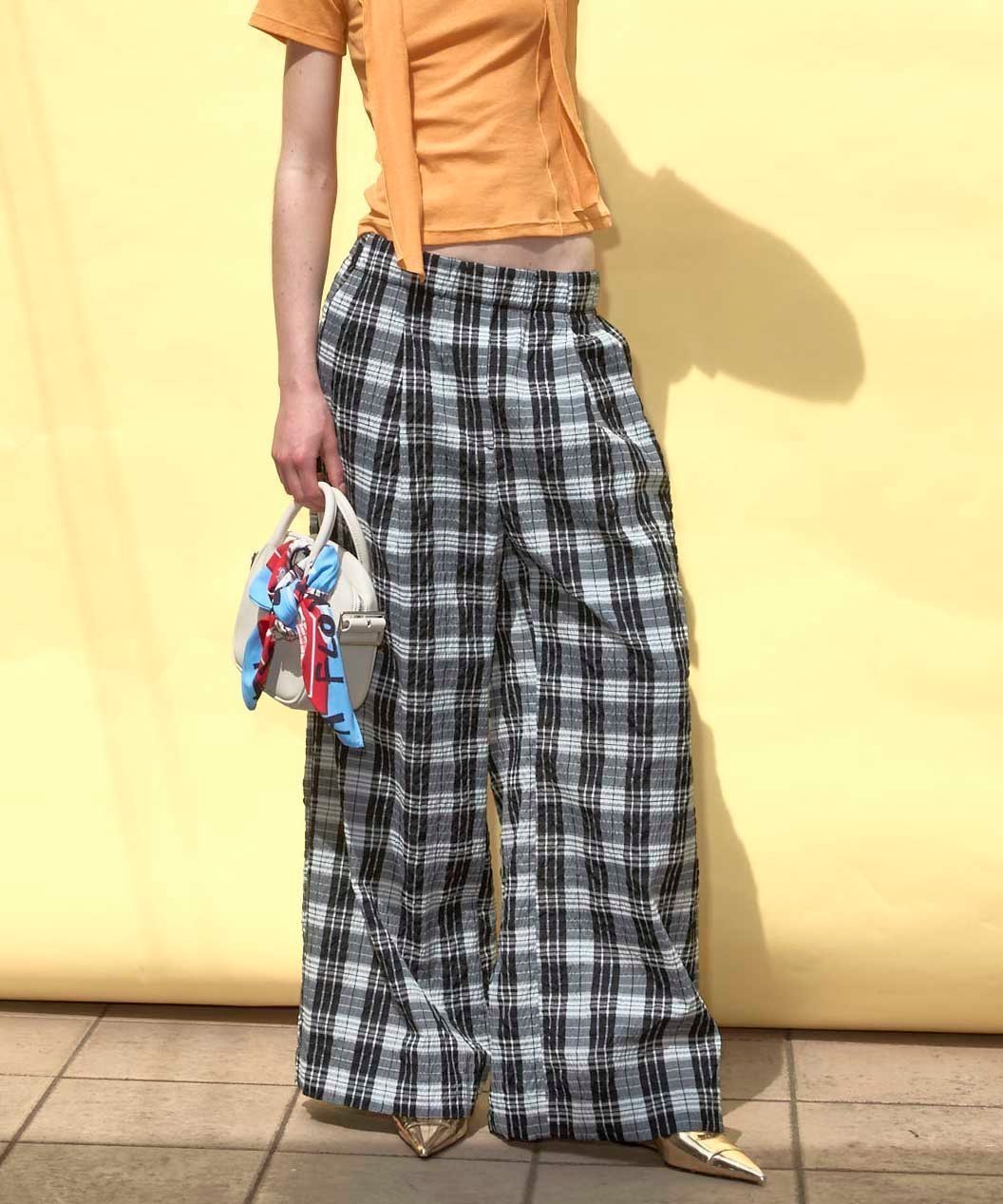 【メゾンスペシャル/MAISON SPECIAL】のMulti Plaid Easy Pants インテリア・キッズ・メンズ・レディースファッション・服の通販 founy(ファニー) 　ファッション　Fashion　レディースファッション　WOMEN　パンツ　Pants　インナー　Inner　チェック　Check　ラップ　Wrap　リラックス　Relax　ワイド　Wide　夏　Summer　BLK|ID: prp329100004548561 ipo3291000000032328558