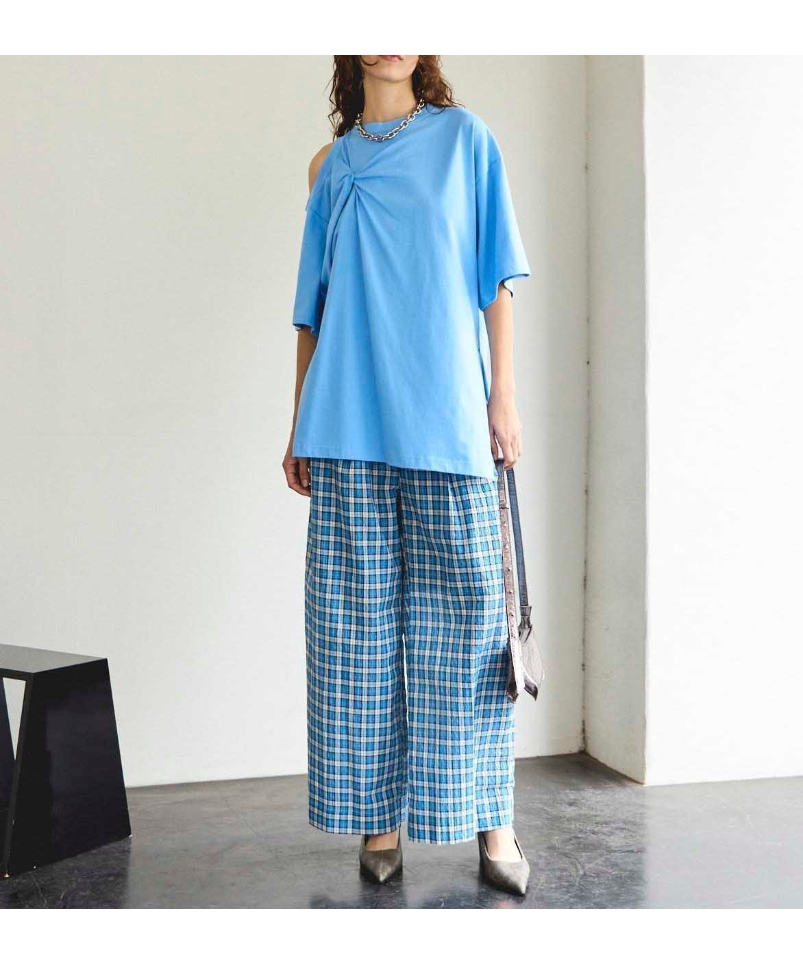 【メゾンスペシャル/MAISON SPECIAL】のMulti Plaid Easy Pants インテリア・キッズ・メンズ・レディースファッション・服の通販 founy(ファニー) 　ファッション　Fashion　レディースファッション　WOMEN　パンツ　Pants　インナー　Inner　チェック　Check　ラップ　Wrap　リラックス　Relax　ワイド　Wide　夏　Summer　BLU|ID: prp329100004548561 ipo3291000000032328561