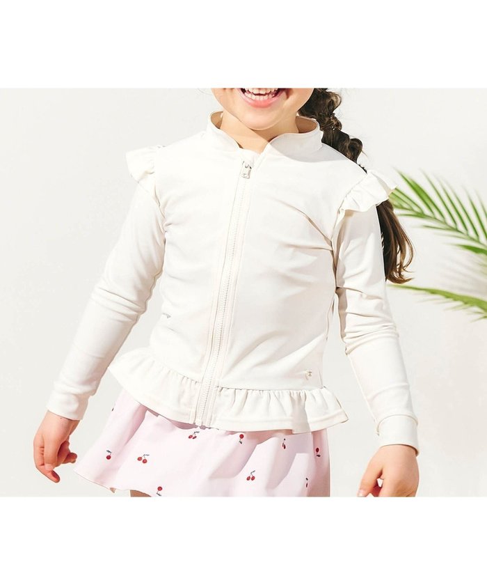 【その他のブランド/Other】の肩フリルラッシュガード_UVカット インテリア・キッズ・メンズ・レディースファッション・服の通販 founy(ファニー) https://founy.com/ ファッション Fashion キッズファッション KIDS アウトドア Outdoor シンプル Simple フリル Frills |ID: prp329100004548584 ipo3291000000032145413