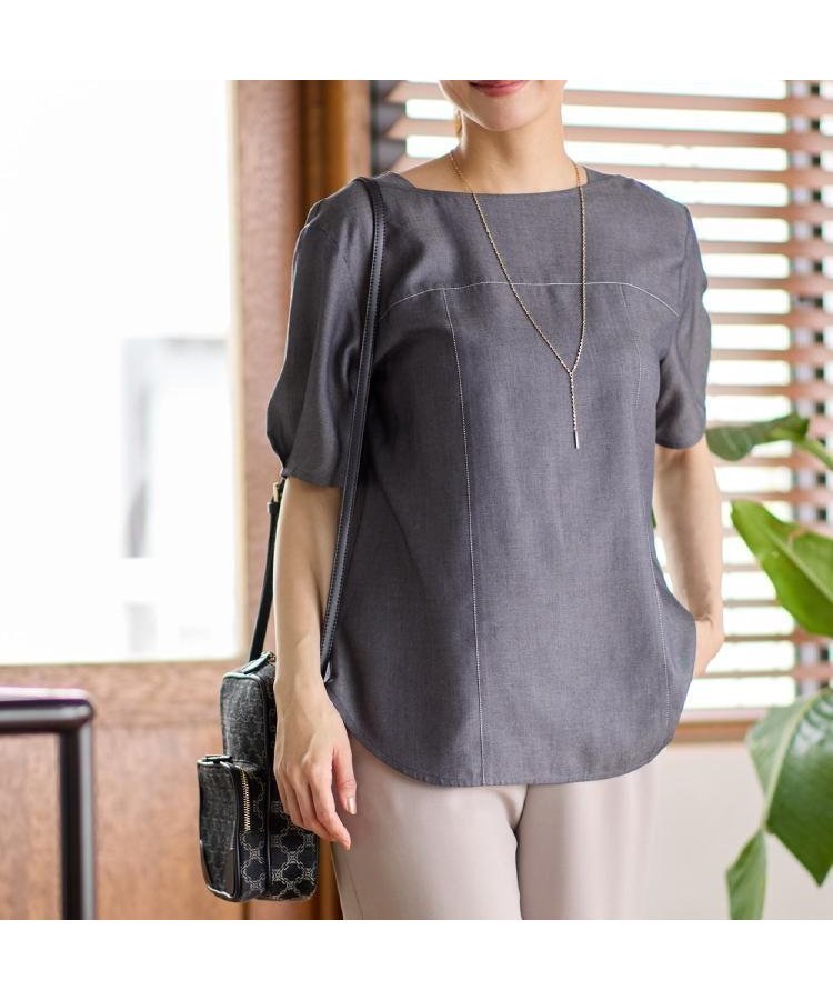 【リフレクト/Reflect】の【夏SALE/マシンウォッシュ可】デニム調プルオーバーブラウス インテリア・キッズ・メンズ・レディースファッション・服の通販 founy(ファニー) 　ファッション　Fashion　レディースファッション　Fashion for Women　トップス・カットソー　Cut & Sew Tops　シャツ・ブラウス・オフィスカジュアル　Elegant Blouses & Button-Ups　カジュアルプルオーバー・ニットトップス　Pullovers & Knit Tops / Casual Pullovers　キュプラ　Cupro, Eco Fabric　デニム　Denim, Jeans Material　夏　Summer　ネイビー|ID: prp329100004548693 ipo3291000000033448760