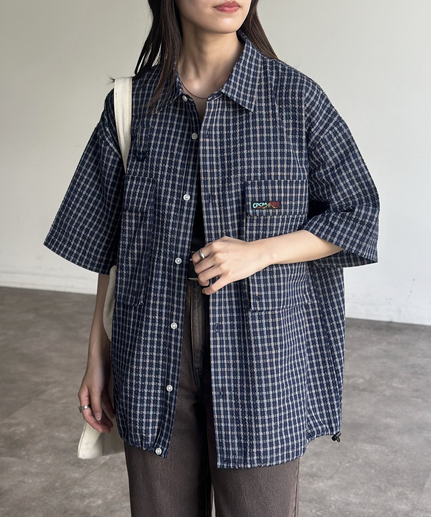 【シーピーシーエム/CPCM】の半袖チェックフィッシングシャツ 人気、トレンドファッション・服の通販 founy(ファニー) 　ファッション　Fashion　レディースファッション　Ladies' Fashion Online　トップス・カットソー　Tops/Tshirt　シャツ/ブラウス　Shirts/Blouses　アウトドア　Outdoor　半袖　Short Sleeve　 other-1|ID: prp329100004548696 ipo3291000000032647135
