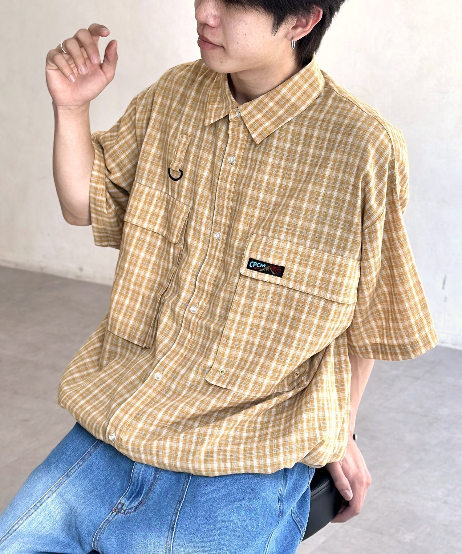 【シーピーシーエム/CPCM】の半袖チェックフィッシングシャツ インテリア・キッズ・メンズ・レディースファッション・服の通販 founy(ファニー) 　ファッション　Fashion　レディースファッション　Ladies' Fashion Online　トップス・カットソー　Tops/Tshirt　シャツ/ブラウス　Shirts/Blouses　アウトドア　Outdoor　半袖　Short Sleeve　イエロー|ID: prp329100004548696 ipo3291000000032647141
