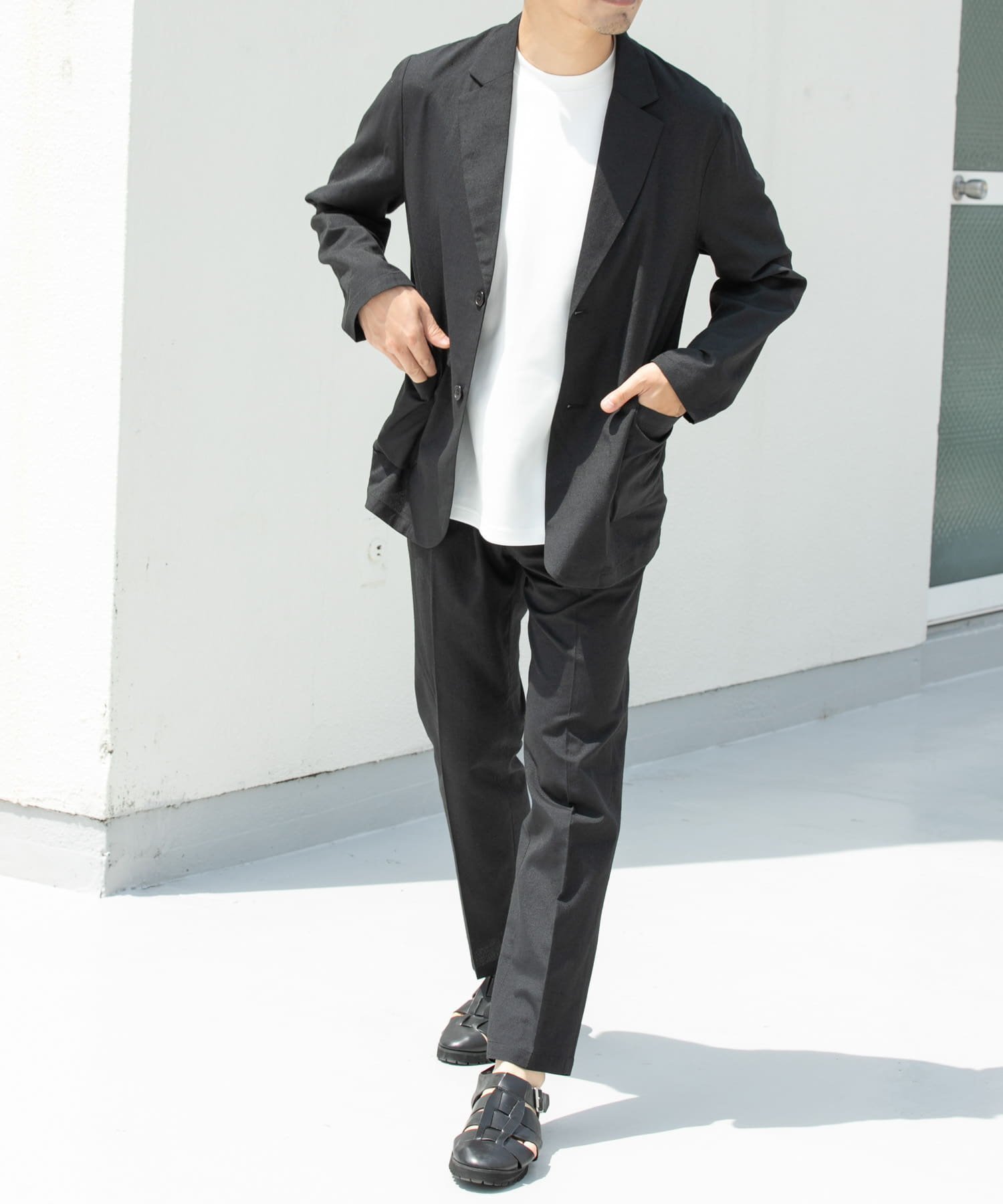 【アーバンリサーチ ロッソ/URBAN RESEARCH ROSSO / MEN】の『防シワ』『XLサイズあり』ハイパフォーマンスリネンセットアップ インテリア・キッズ・メンズ・レディースファッション・服の通販 founy(ファニー) 　ファッション　Fashion　メンズファッション　MEN　セットアップ　Setup/Men　インナー　Inner　カットソー　Cut And Sew　シェイプ　Shape　シューズ　Shoes　ショルダー　Shoulder　シンプル　Simple　ジャケット　Jacket　スニーカー　Sneakers　スマート　Smart　セットアップ　Set Up　センター　Center　テーパード　Tapered　パッチ　Patch　パフォーマンス　Performance　ベーシック　Basic　ポケット　Pocket　ポロシャツ　Polo Shirt　リネン　Linen　S/S・春夏　Ss・Spring/Summer　おすすめ　Recommend　夏　Summer　エレガント 上品　Elegant　ビジネス 仕事 通勤　Business　2025年　2025　2025春夏・S/S　Ss,Spring/Summer,2025　BLACK|ID: prp329100004548876 ipo3291000000032520767