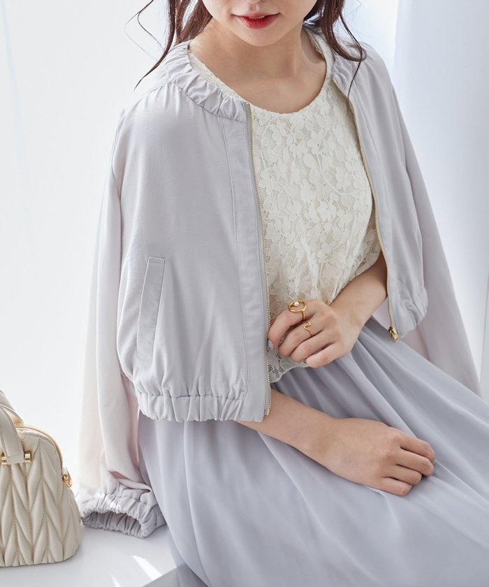 【マジェスティック レゴン/MAJESTIC LEGON】のギャザーライトブルゾン インテリア・キッズ・メンズ・レディースファッション・服の通販 founy(ファニー) https://founy.com/ ファッション Fashion レディースファッション WOMEN アウター Coat Outerwear ブルゾン Blouson/Jackets ギャザー Gather ジップアップ Zip Up ダウン Down フリル Frills フロント Front ブルゾン Blouson エレガント 上品 Elegant 再入荷 Restock/Back In Stock/Re Arrival |ID: prp329100004549012 ipo3291000000032149720