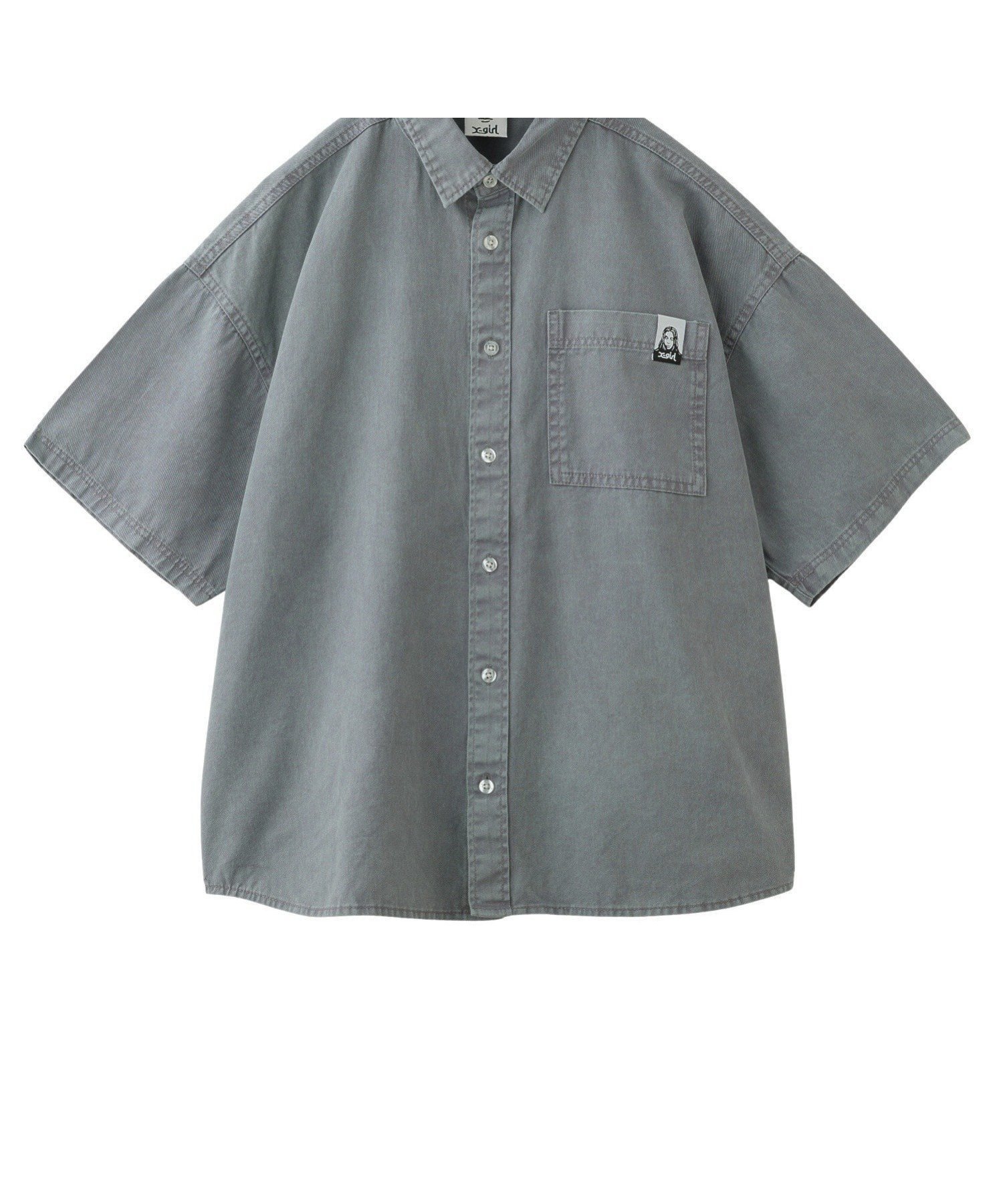 【エックスガール/X-girl】のFADED FACE S/S SHIRT X-girl インテリア・キッズ・メンズ・レディースファッション・服の通販 founy(ファニー) 　ファッション　Fashion　レディースファッション　WOMEN　トップス・カットソー　Tops/Tshirt　シャツ/ブラウス　Shirts/Blouses　おすすめ　Recommend　カーゴパンツ　Cargo Pants　コンパクト　Compact　セットアップ　Set Up　ツイル　Twill　デニム　Denim　ポケット　Pocket　ワンポイント　One Point　今季　This Season　半袖　Short Sleeve　夏　Summer　春　Spring　S/S・春夏　Ss・Spring/Summer　GREY|ID: prp329100004549034 ipo3291000000032243201
