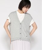 【クロコダイル/CROCODILE】のサイドスリット 前開き ニットベスト ライトグレー|ID: prp329100004549041 ipo3291000000032714719