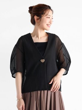 【ヴァン/Vin】のパフスリーブメッシュジャケット 人気、トレンドファッション・服の通販 founy(ファニー) ファッション Fashion レディースファッション WOMEN アウター Coat Outerwear ジャケット Jackets インナー Inner シルバー Silver メッシュ Mesh エレガント 上品 Elegant |ID:prp329100004549059