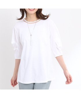 【リフレクト/Reflect】の【夏SALE/接触冷感/洗える】六分袖ジャージプルオーバー 人気、トレンドファッション・服の通販 founy(ファニー) ファッション Fashion レディースファッション Fashion for Women トップス・カットソー Cut & Sew Tops カジュアルプルオーバー・ニットトップス Pullovers & Knit Tops / Casual Pullovers オーガンジー Organza Fabric シルケット Silket, Silky Cotton 夏 Summer 洗える Machine Washable |ID:prp329100004549070