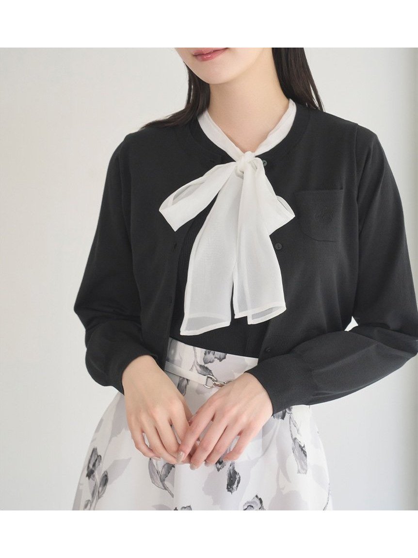 【セルフォード/CELFORD】のカリグラフィーポケット刺繍カーディガン インテリア・キッズ・メンズ・レディースファッション・服の通販 founy(ファニー) 　ファッション　Fashion　レディースファッション　Ladies' Fashion Online　トップス・カットソー　Tops/Tshirt　カーディガン　Cardigans　アンサンブル　Ensemble　カーディガン　Cardigan　シンプル　Simple　ポケット　Pocket　夏　Summer　BLK[009]|ID: prp329100004549076 ipo3291000000032586218