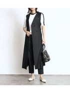 【ヴァン/Vin】のアシンメトリーラペルストレッチジレワンピース ブラック|ID: prp329100004549529 ipo3291000000032709101